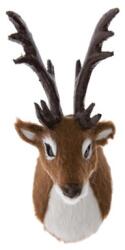  Dekoráció Szarvasfej trófea, műanyag, textil, 8, 5x4x5 cm, barna (FDR1204B)