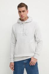 Calvin Klein pamut melegítőfelső szürke, férfi, nyomott mintás, kapucnis, J30J326637 - szürke XL