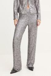 Never Fully Dressed nadrág Gunmeal Sequin Freddie Trousers női, ezüst, magas derekú egyenes, NFDTR356 - ezüst XS