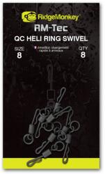 RidgeMonkey Rm-Tec Quick Change Heli Ring Swivel Size8 Gyorskapcsos Forgó 8db (RMT09-300)