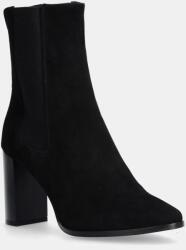Calvin Klein nubuk chelsea csizma HEEL CHELSEA BOOT 85 SUE fekete, magassarkú, HW0HW02192 - fekete Női 37