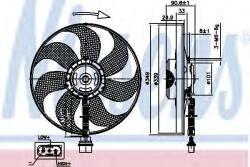 NISSENS Ventilator, radiator AUDI TT (8N3) (1998 - 2006) NISSENS 85544