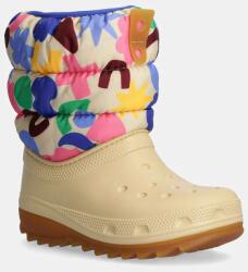 Crocs gyerek hótaposó CLASSIC NEO PUFF GEO SHAPES BOOT bézs, 210410 - bézs 28/29