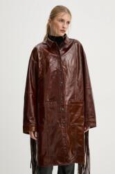 Herskind bőrkabát Ellen női, barna, átmeneti, oversize, 5302125 - barna 38