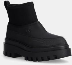 Calvin Klein Jeans bokacsizma FLATFORM RAINBOOT LOW MG R fekete, női, lapos talpú, YW0YW01560 - fekete Női 40