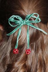 Konges Sløjd hajgumi CHERRY BOW HAIR CLIPS 2 db KS101850 - zöld Univerzális méret