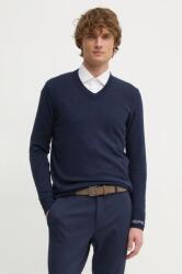 Pepe Jeans gyapjúkeverék pulóver NEW ANDRE V NECK könnyű, férfi, sötétkék, PM702468 - sötétkék M