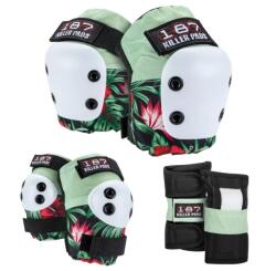 187 Killer Pads Adult Six Pack Set Hibiscus Pink/Green/Black - XS