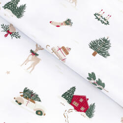 Goldea karácsonyi szövet - extra - erős 100% - os pamut - tradicionális karácsonyi 160 cm