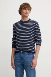 Pepe Jeans gyapjúkeverék pulóver NEW ANDRE STRIPES könnyű, férfi, sötétkék, PM702479 - sötétkék M