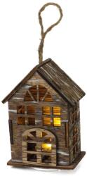  Házikó fából ledvilágítással vintagebarna