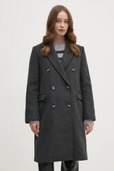 Pepe Jeans gyapjúkabát BETH szürke, átmeneti, kétsoros gombolású, PL402473 - szürke L