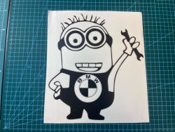 matrica. shop Minion BMW autó matrica (fekete 12cm)
