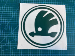matrica. shop Skoda logo autó matrica (zöld, 20cm)