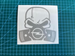 matrica. shop Opel gázmaszk autó matrica (ezüst 12cm)