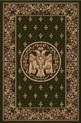 Karat Carpet Covor Model Bisericesc Lotos 15032-310, Imprimeu cu Vultur Bicefal, Marime 100 x 200 cm, Verde, Inaltime Fir 9 mm, Antialergic, Polipropilena, Manastire, Biserica, Altar, Naos, Pronaos, Capela, Chilie Covor