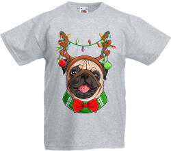 Fruit of the Loom Karácsonyi Pug - Gyerek Póló (379986)
