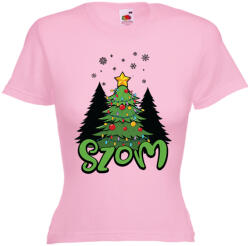  Karácsonyfa - SZOM - Karácsonyi Női Póló (817964)