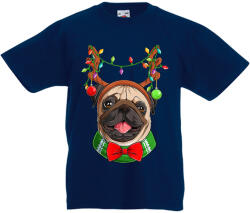 Fruit of the Loom Karácsonyi Pug - Gyerek Póló (209656)