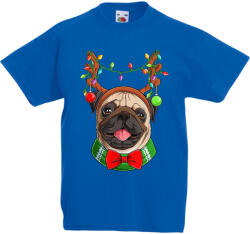 Fruit of the Loom Karácsonyi Pug - Gyerek Póló (kgyepolok83)