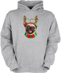 Fruit of the Loom Karácsonyi Pug - Gyerek Kapucnis Pulóver (kgykpulcsi66)