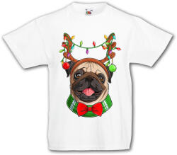 Fruit of the Loom Karácsonyi Pug - Gyerek Póló (897235)