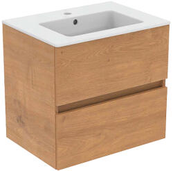 Ideal standart МЕБЕЛ ЗА БАНЯ С УМИВАЛНИК И 2 ЧЕКМЕДЖЕТА 60см КОНЗОЛЕН mdf ЦВ. ЕСТ. ДЪБ (r0259y8 e066801)