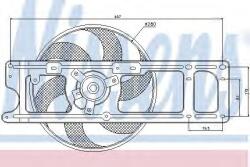 NISSENS Ventilator, radiator RENAULT KANGOO (KC0/1) (1997 - 2007) NISSENS 85253