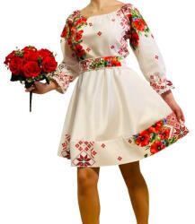 Ie traditionala Rochie Traditionala stilizata cu Maci 6 - ietraditionala - 179,00 RON