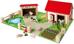 Eichhorn Ferma din lemn Eichhorn 51x36x17 cm cu 20 accesorii (S100004309) - piciulica Figurina