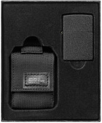 Zippo Set cadou brichetă Zippo Black Crackle 236 + husă nailon cu velcro neagră 49402 (49402) Bricheta