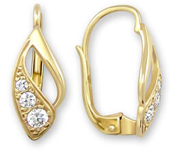 Soliter Brilio Elegáns arany fülbevaló cirkónium kövekkel 239 001 00186