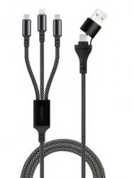 Maxlife Cablu Incarcare USB-A / USB-C - Lightning / USB-C MaXlife ALLin1, 66W, 1m, Negru