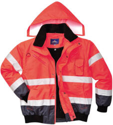 Portwest C465 Hi-Vis 3 az 1-ben kontrasztos bomber dzseki Piros/Navy - XL (PW-C465RNRXL) - megatool