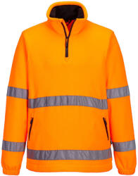 Portwest F302 Hi-Vis 1/2 Zip polár pulóver Narancs - M (PW-F302ORRM) - megatool