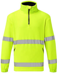 Portwest F302 Hi-Vis 1/2 Zip polár pulóver Sárga - L (PW-F302YERL) - megatool
