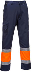 Portwest L049 Hi-Vis könnyű, kéttónusú Combat nadrág Narancs/Navy - M (PW-L049ONRM) - megatool