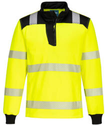 Portwest PW326 PW3 Hi-Vis 1/4 Zippzáras hosszú ujjú póló Sárga/Fekete - M (PW-PW326YBRM) - megatool