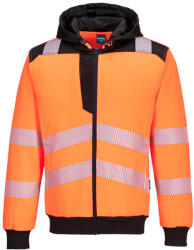 Portwest PW327 PW3 Hi-Vis zippzáras kapucnis pulóver Narancs/Fekete - M (PW-PW327OBRM) - megatool
