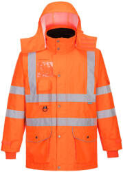 Portwest RT27 Hi-Vis légáteresztő az 7-in-1 közlekedési kabát Narancs - 4XL (PW-RT27ORR4XL) - megatool