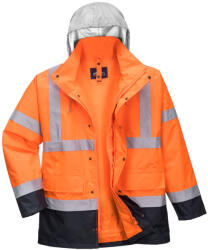 Portwest S471 Hi-Vis 4 az 1-ben Contrast Traffic kabát Narancs/Navy - S (PW-S471ONRS) - megatool