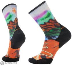 Smartwool Trail Run Targeted Cushion Singletrack Print Crew zokni, narancssárga rozsda (M)