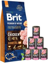 Brit Premium By Nature Senior Small Medium S+M 15 kg + nedves eledel pulykával 6x400 g