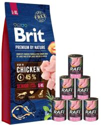 Brit Premium By Nature Senior Large Extra Large L+XL 15 kg + nedves eledel pulykával 6x400 g