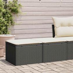 vidaXL 2 részes fekete polyrattan akácfa kerti ülőgarnitúra párnával (3328659)