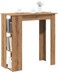 vidaXL kézműves tölgy szerelt fa bárasztal polccal 102x50x103, 5 cm (856761) - vidaxl