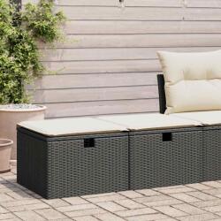 vidaXL 2 részes fekete polyrattan akácfa kerti ülőgarnitúra párnával (3328669)