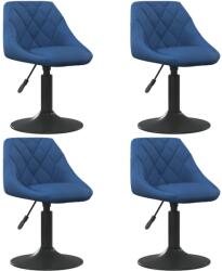 vidaXL 4 db kék bársony forgó étkezőszék (3088795)