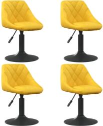 vidaXL 4 db mustársárga bársony forgó étkezőszék (3088798)