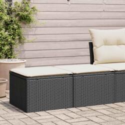 vidaXL 2 részes fekete polyrattan akácfa kerti ülőgarnitúra párnával (3328679)